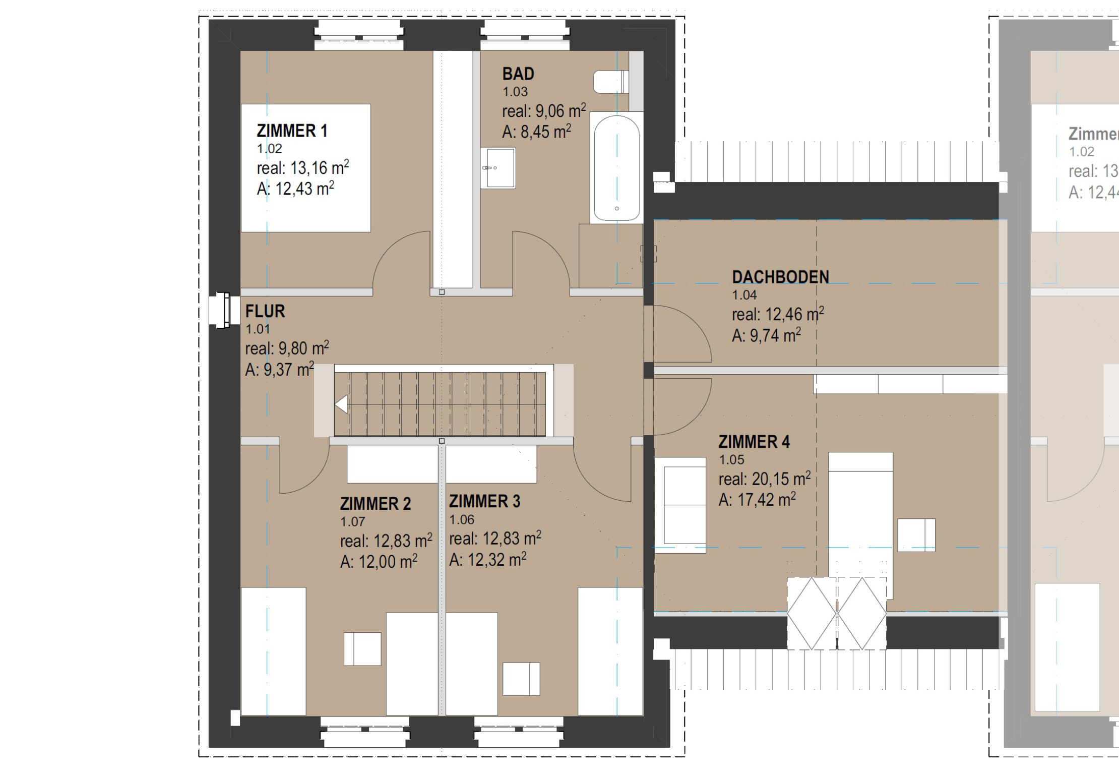 Kettenhäuser Grundriss Haus 17 Obergeschoss 