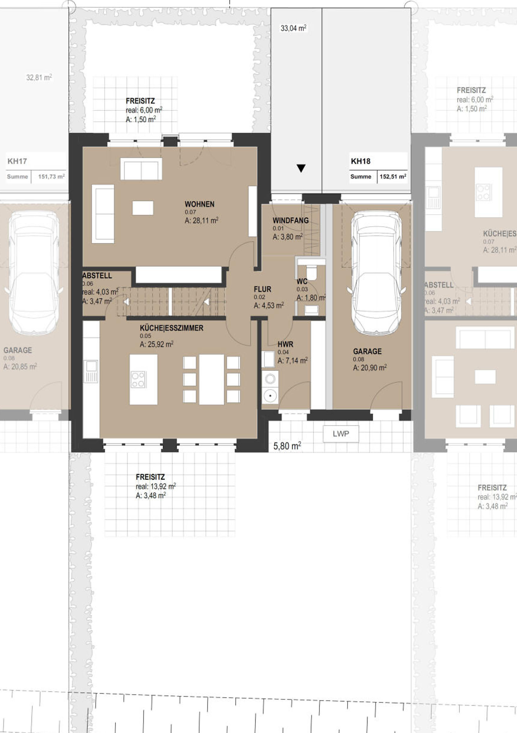 Kettenhäuser Grundriss Haus 18 Erdgeschoss