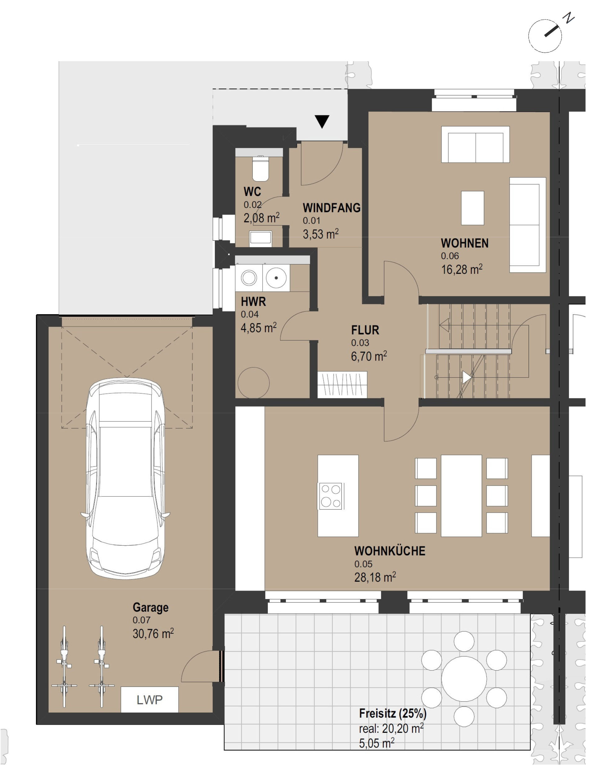 Doppelhäuser Grundriss Haus 6 Erdgeschoss