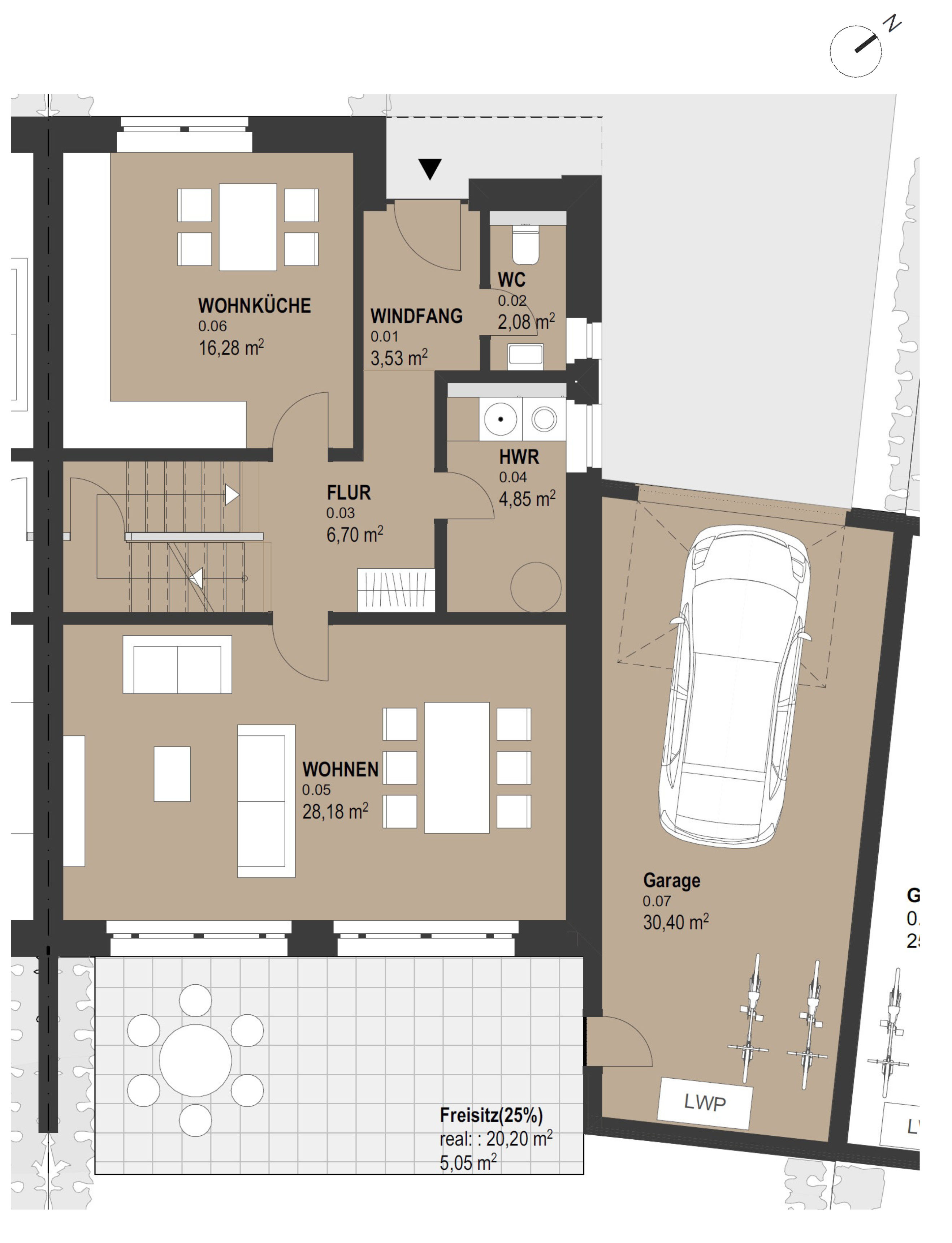 Doppelhäuser Grundriss Haus 7 Erdgeschoss